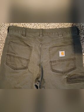 Carhartt Relaxed Fit Men's Canvas Olive Green Work Pant 36W/32L